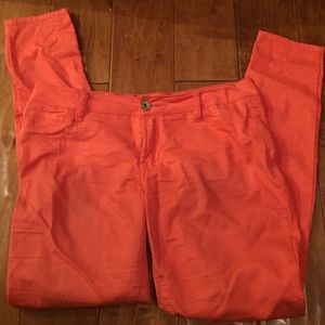 Coral skinny jeans