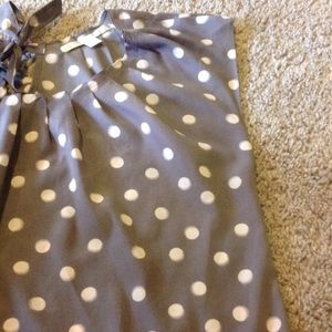 LC Lauren Conrad Tops - LC grey gathered neck work top w keyhole tie Sz L LC Lauren Conrad Tops - LC grey gathered neck work top w keyhole tie Sz L