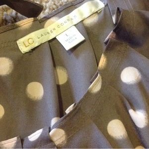 LC Lauren Conrad Tops - LC grey gathered neck work top w keyhole tie Sz L LC Lauren Conrad Tops - LC grey gathered neck work top w keyhole tie Sz L