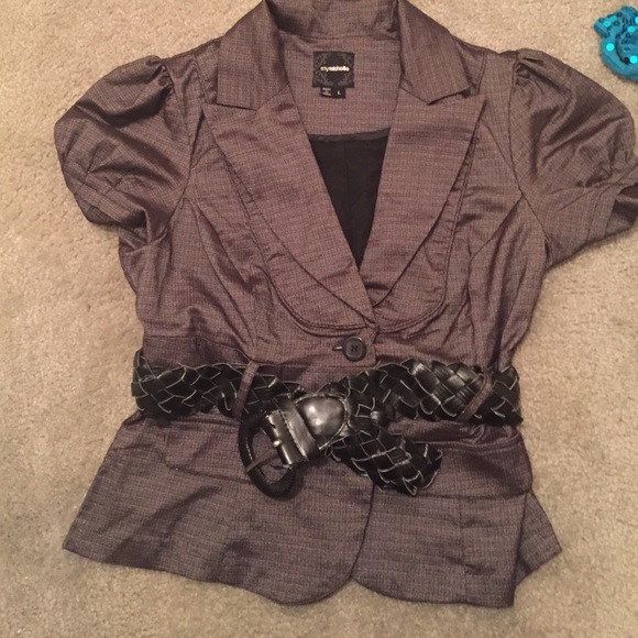 Black short sleeve blazer