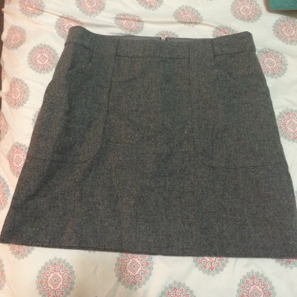 Gray J Crew Wool Pocket mini Skirt 0