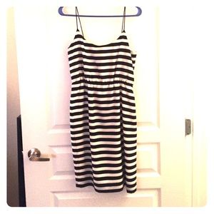 J Crew Black and White Striped Dress