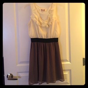 Cream and Charcoal cocktail dress