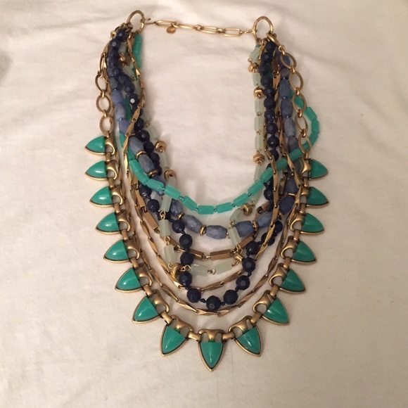 Stella & Dot Sutton Necklace - Green Stone