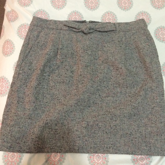 J Crew Speckled Bow Wool Mini Skirt
