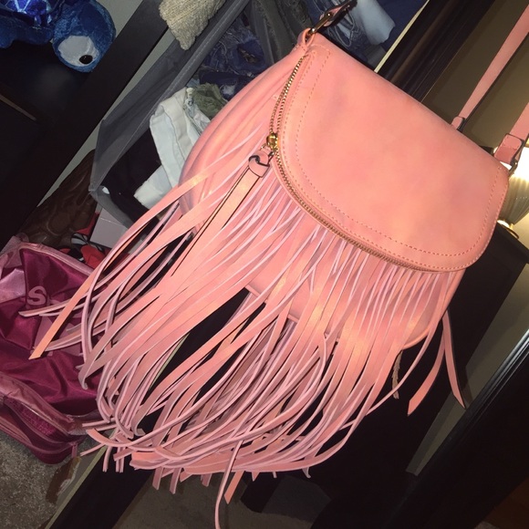 Pink cross body purse \ shoulder purse .