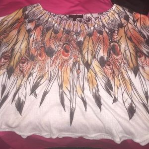 Feathered flowy shirt
