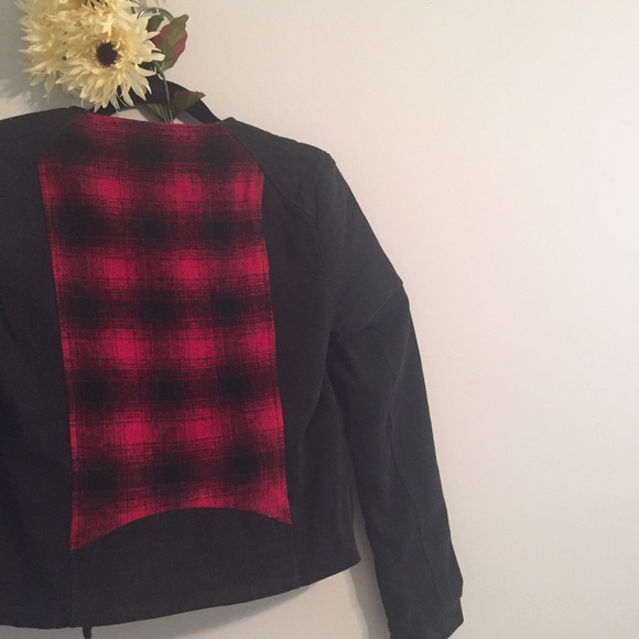 NEW Free People Plaid Jean Jacket - Picture 3 of 3