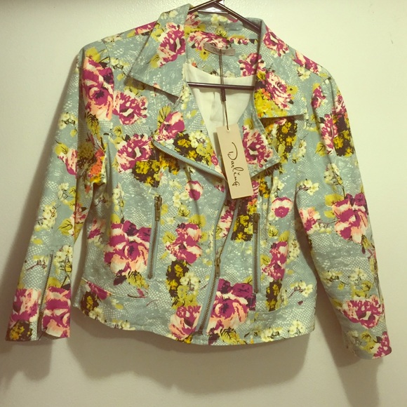 Floral Print Motorcycle Jacket😜💐🌷🌸😌