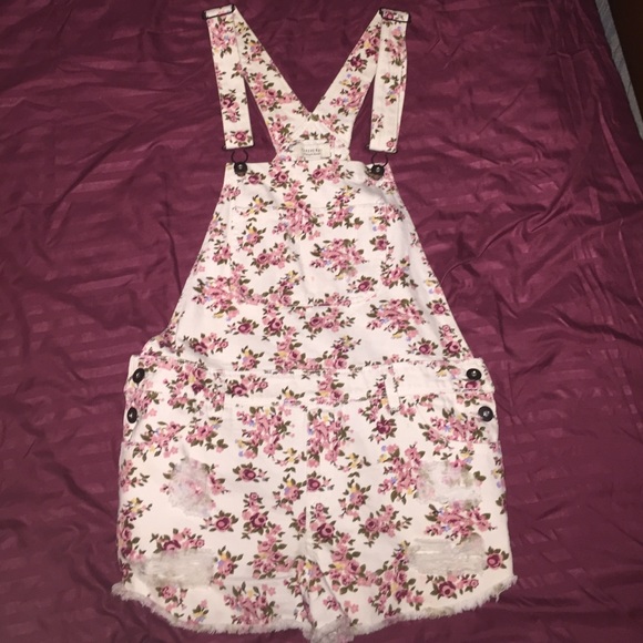 Forever 21 Pants - Floral print overalls.