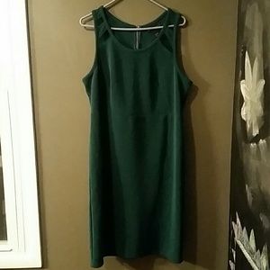 Green Firm Fitting Dress with Peekaboo Neckline