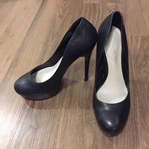 ALDO stiletto black leather platform heels  7.5