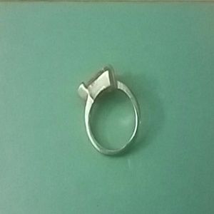 Fun silver plated triangle ring