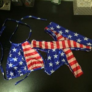 American Flag Hologram Kiki Bottoms and Top
