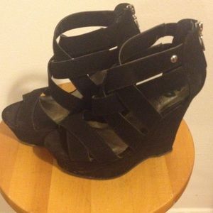 Strappy Suede Wedges