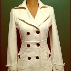 Gorgeous winter white wool pea coat