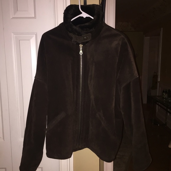 JONES NEW YORK Faux-Fur-Lined Leather Jacket