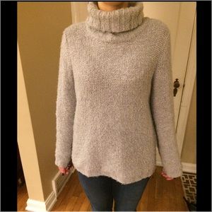 Oversized super soft grey turtleneck sweater
