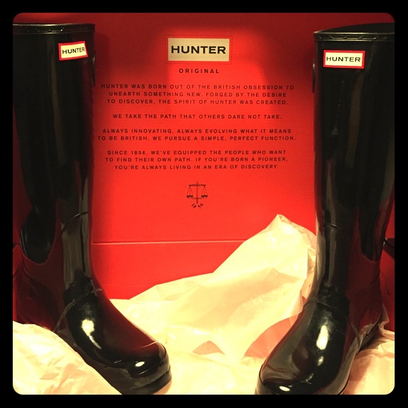 Hunter original gloss tall rainboot black size 9 - Picture 1 of 1