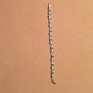 14K white gold XO bracelet