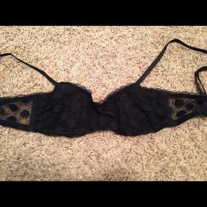 Aerie black lace bandeau bra