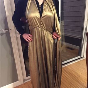 brand new gold metallic dress