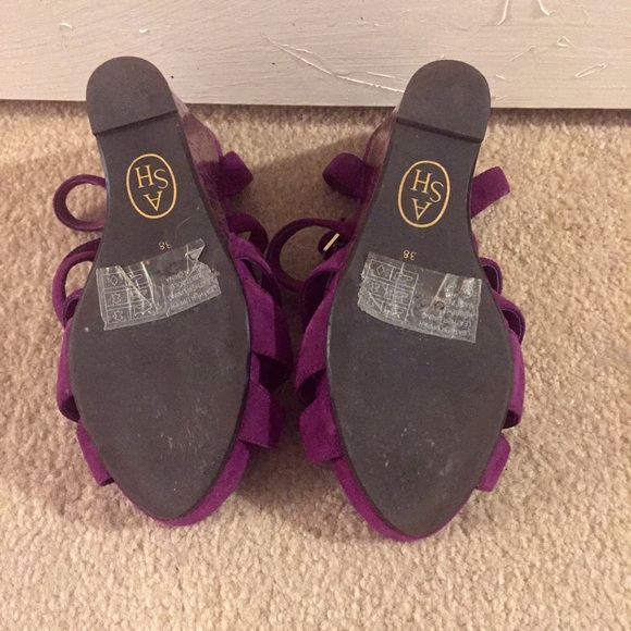 EUC Ash wedge heels purple suede 38 7.5 tributes - Picture 4 of 4