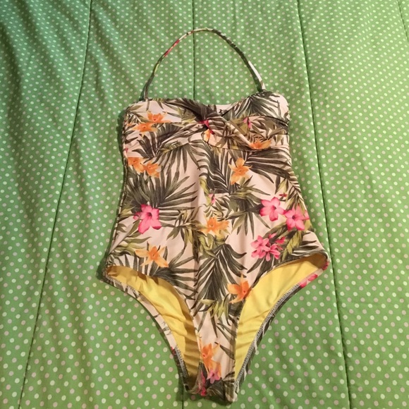 One piece floral bathing suit