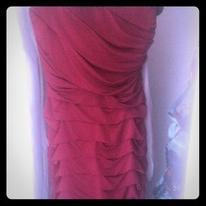 Red above the knee dress size 8- fitted