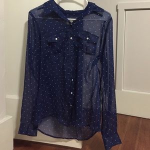 Sheer Blue Button Down