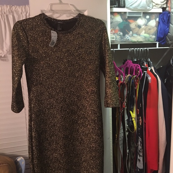 Forever21 gold party dress