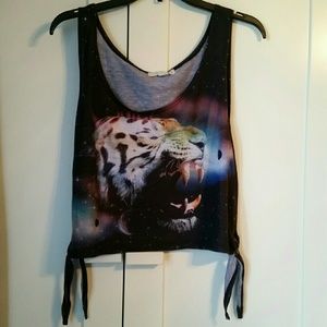 Tiger in Space Crop Top