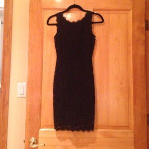 Black tight lace dress
