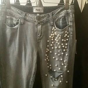 Paige Pearl Studded Boyfriend Jeans