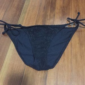 Black Crochet Bikini Bottoms
