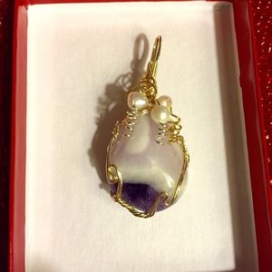 Stone and pearl pendant
