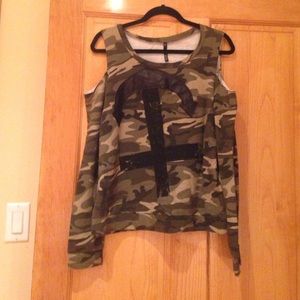 Cut out camouflage sweater