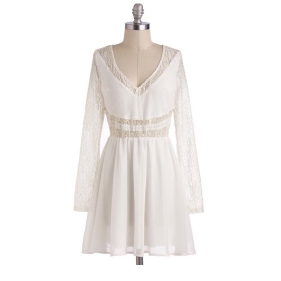 Mustard Seed - White lace chiffon dress