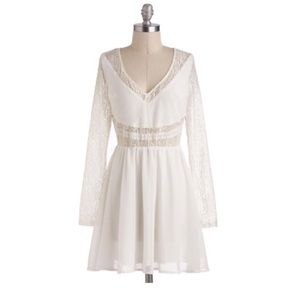 Mustard Seed - White lace chiffon dress