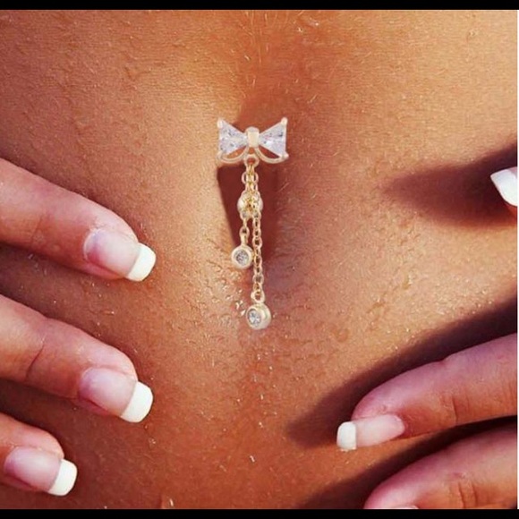 Sexy Crystal Bow Crystal Naval Belly Button Ring