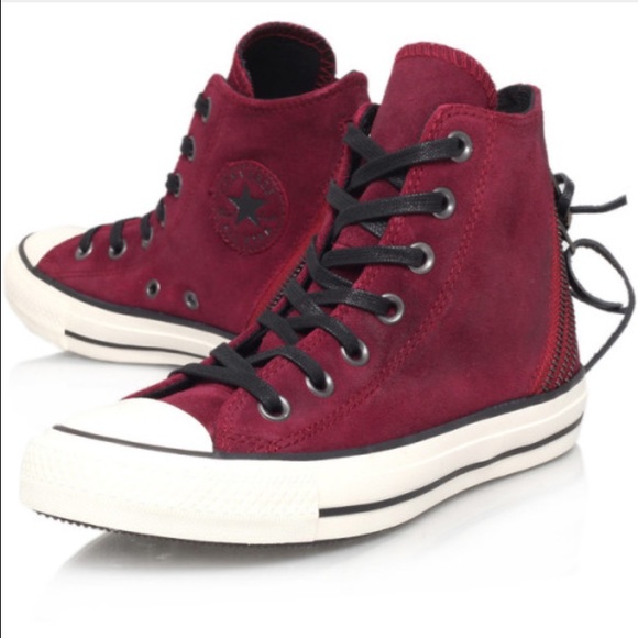 Converse Suede High Tops w/ Zipper Detail