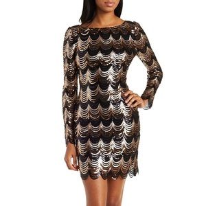 Scalloped Sequin Dress