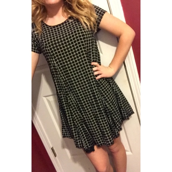 Grid baby doll dress