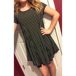 Grid baby doll dress