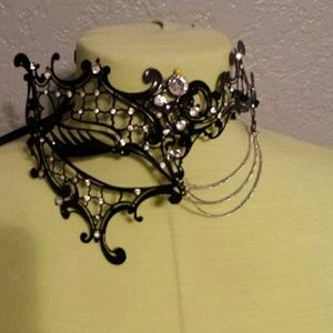 Black metal masquerade mask