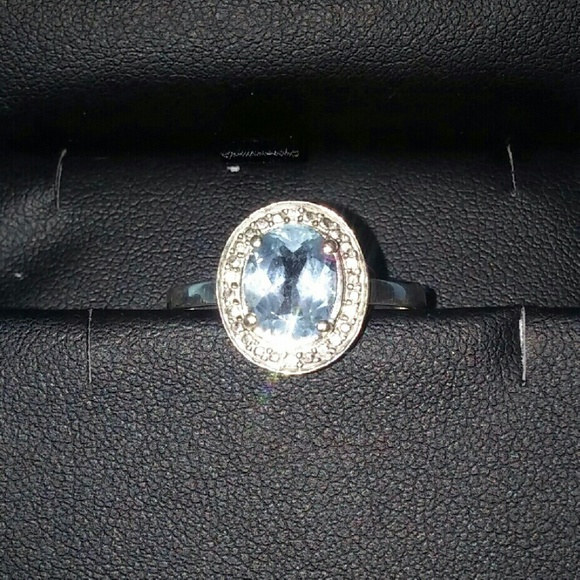 Blue/white Topaz ring