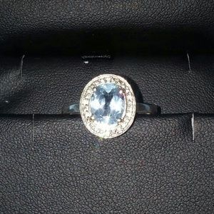 Blue/white Topaz ring