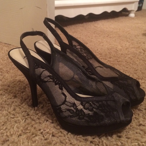 lace black heels - Picture 1 of 1