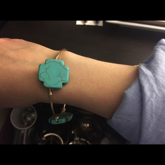 Turquoise Cross Bangle - Picture 2 of 2