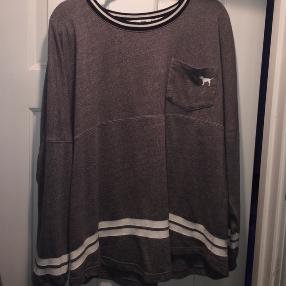 PINK varsity crewneck